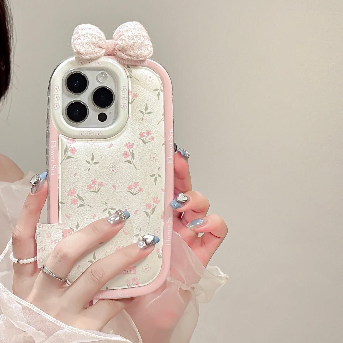 Sweet Bowknot Floral iPhone Case - ArtGalleryZen
