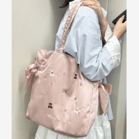 Thumbnail for Sweet Bunny Bear Rose Embroidery Bowknot Shoulder Bag - ArtGalleryZen