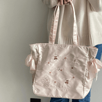 Thumbnail for Sweet Bunny Bear Rose Embroidery Bowknot Shoulder Bag - ArtGalleryZen