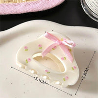 Thumbnail for Sweet Butterfly Floral Ribbon Bowknot Hair Clip Hair Claw - ArtGalleryZen