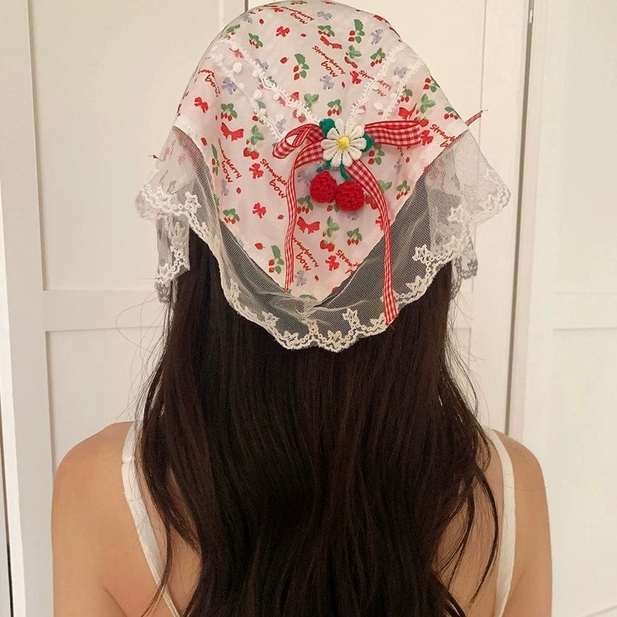 Sweet Colorful Floral Lace Ribbon Bowknot Hair Band Hair Scarf - ArtGalleryZen