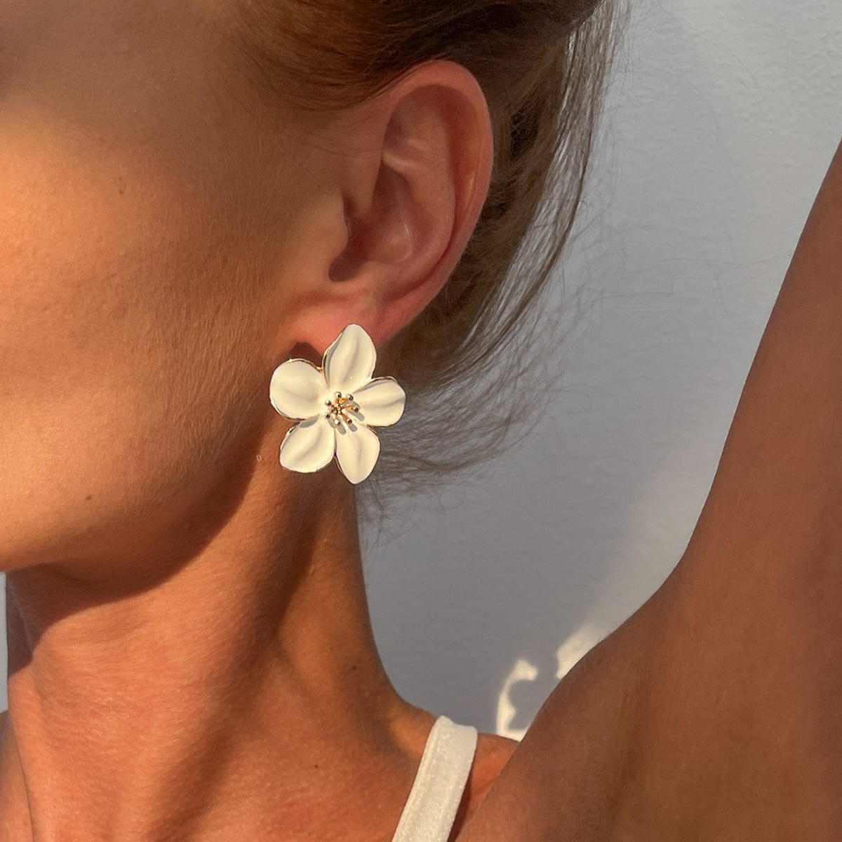 Sweet Enamel Flower Earrings - ArtGalleryZen