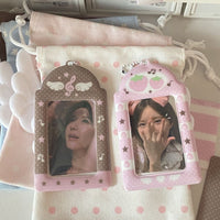 Thumbnail for Sweet Note Angel Wing Strawberry Kpop Keychain Photocard Holder - ArtGalleryZen