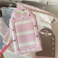 Thumbnail for Sweet Note Angel Wing Strawberry Kpop Keychain Photocard Holder - ArtGalleryZen