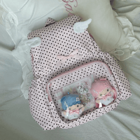 Thumbnail for Sweet Polka Dots Angel Kpop Fan Display Backpack - ArtGalleryZen