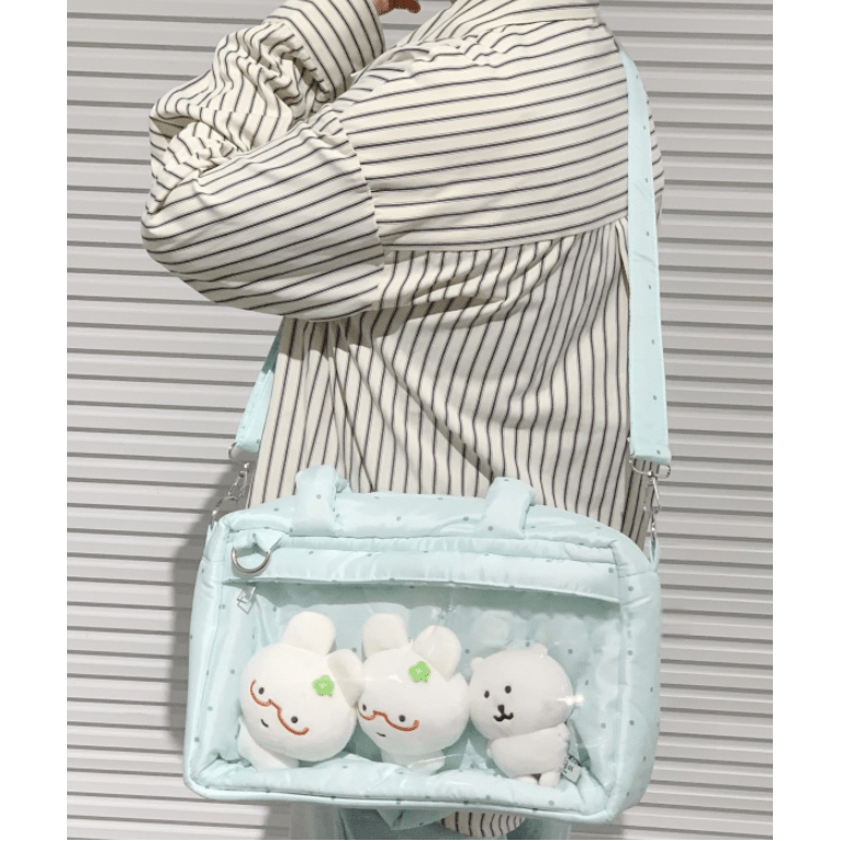 Sweet Polka Dots Cloud Kpop Fan Display Shoulder Crossbody Bag - ArtGalleryZen