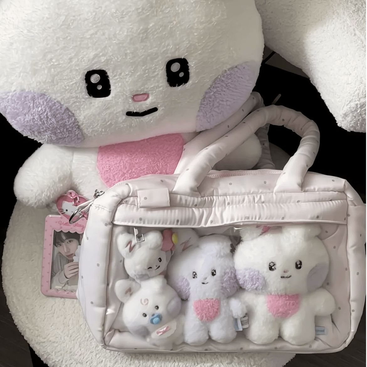 Sweet Polka Dots Cloud Kpop Fan Display Shoulder Crossbody Bag - ArtGalleryZen