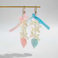 Thumbnail for Sweet Ribbon Bowknot Floral Heart Charm Pearl Beaded Keychain Set - ArtGalleryZen