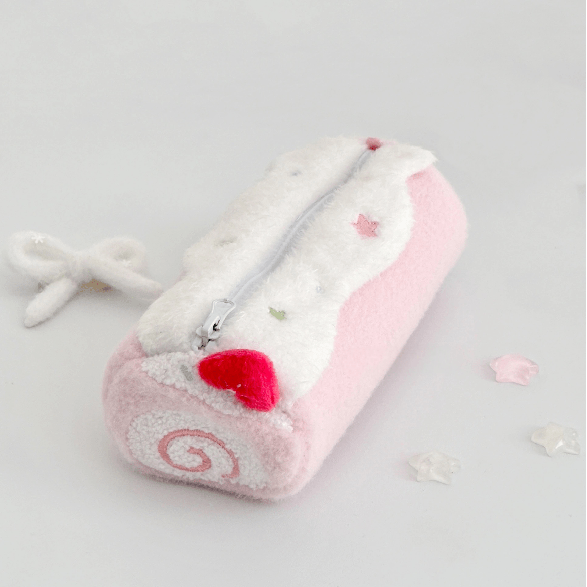 Sweet Strawberry Roll Cake Plush Pencil Case - ArtGalleryZen