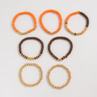 Thumbnail for Thanksgiving Theme Layered Polymer Clay Beaded Stackable Bracelet Set - ArtGalleryZen