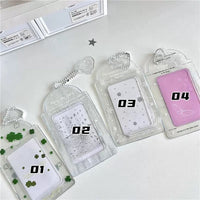 Thumbnail for Transparent Lucky Clover Winter Snow Kpop Keychain Photocard Holder - ArtGalleryZen