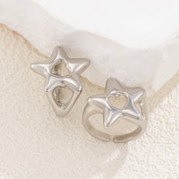 Thumbnail for Trendy 2Pcs Star Hollow Heart Open Ring Set - ArtGalleryZen