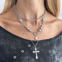 Thumbnail for Trendy 3pcs Toggle Clasp Cross Star Pendant Necklace Set - ArtGalleryZen