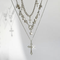 Thumbnail for Trendy 3pcs Toggle Clasp Cross Star Pendant Necklace Set - ArtGalleryZen