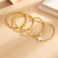 Thumbnail for Trendy 4pcs Cross Charm Ball Chain Bracelet Set - ArtGalleryZen