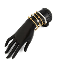 Thumbnail for Trendy 4pcs Gold Silver Tone Pearl Beaded Chain Bracelet Set - ArtGalleryZen