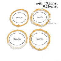 Thumbnail for Trendy 4pcs Gold Silver Tone Pearl Beaded Chain Bracelet Set - ArtGalleryZen