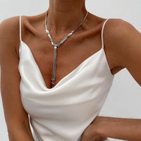 Thumbnail for Trendy Ball Tassel Cross Snake Chain Y Necklace - ArtGalleryZen