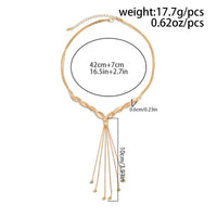 Thumbnail for Trendy Ball Tassel Cross Snake Chain Y Necklace - ArtGalleryZen