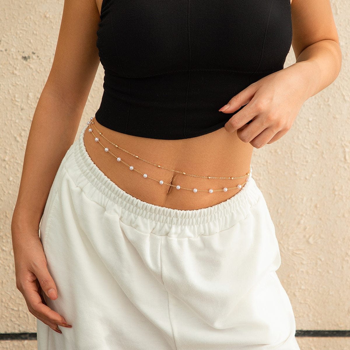 Trendy Boho Layered Pearl Saturn Belly Chain Set - ArtGalleryZen