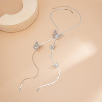 Thumbnail for Trendy Butterfly Charm Snake Chain Y Necklace - ArtGalleryZen