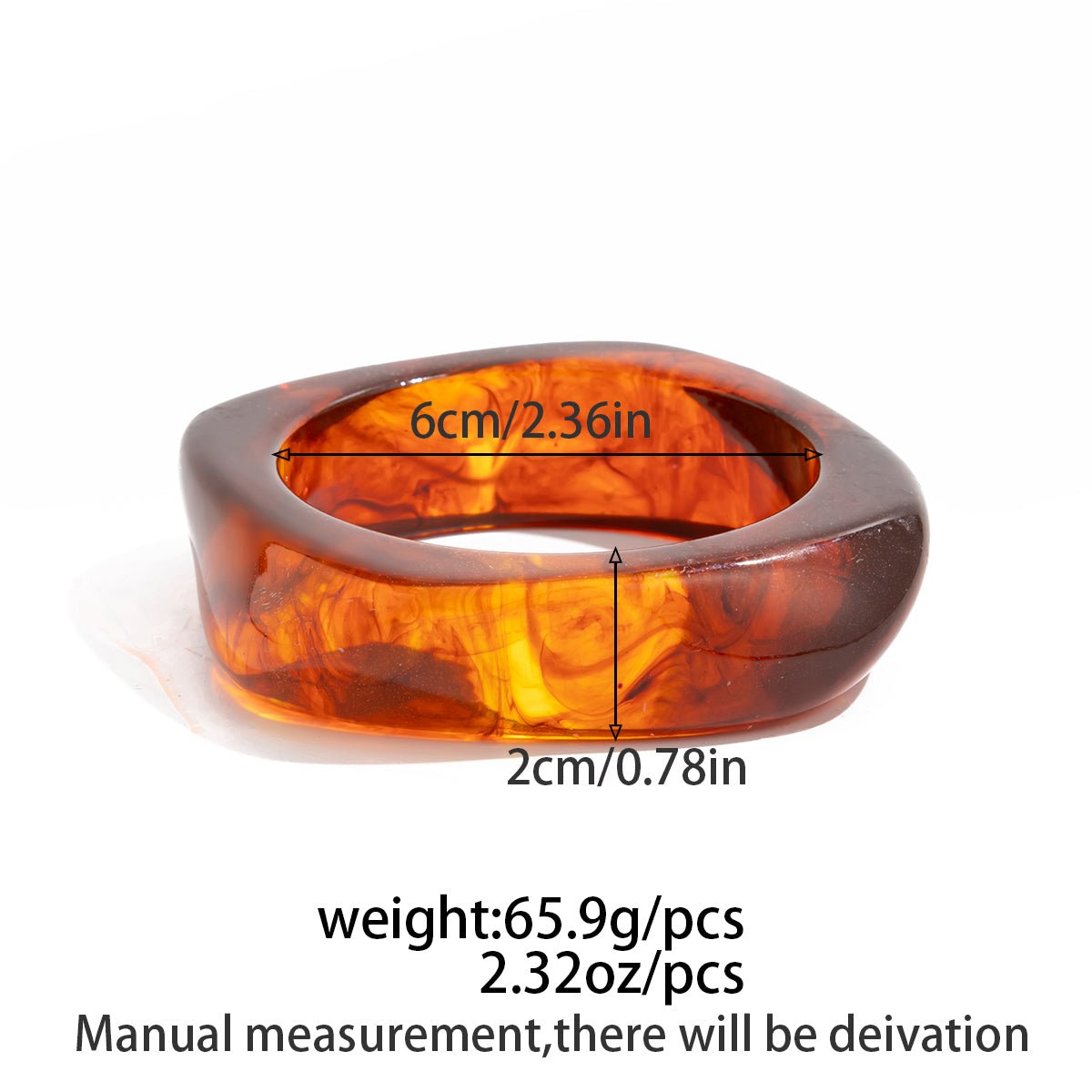 Trendy Chunky Gold Foil Amber Bangle Bracelet - ArtGalleryZen