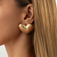 Thumbnail for Trendy Chunky Heart Stud Earrings - ArtGalleryZen