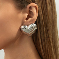 Thumbnail for Trendy Chunky Heart Stud Earrings - ArtGalleryZen
