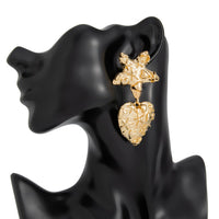 Thumbnail for Trendy Chunky Pattern Heart Dangle Star Earrings - ArtGalleryZen