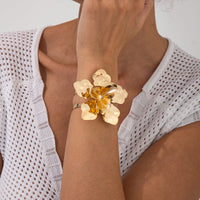Thumbnail for Trendy Chunky Textured Flower Arm Cuff - ArtGalleryZen