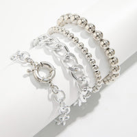 Thumbnail for Trendy Curb Link Ball Chain Stackable Bracelet Set - ArtGalleryZen