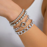 Thumbnail for Trendy Curb Link Ball Chain Stackable Bracelet Set - ArtGalleryZen