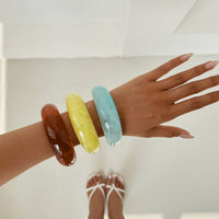 Thumbnail for Trendy Curved Resin Bangle Bracelet - ArtGalleryZen