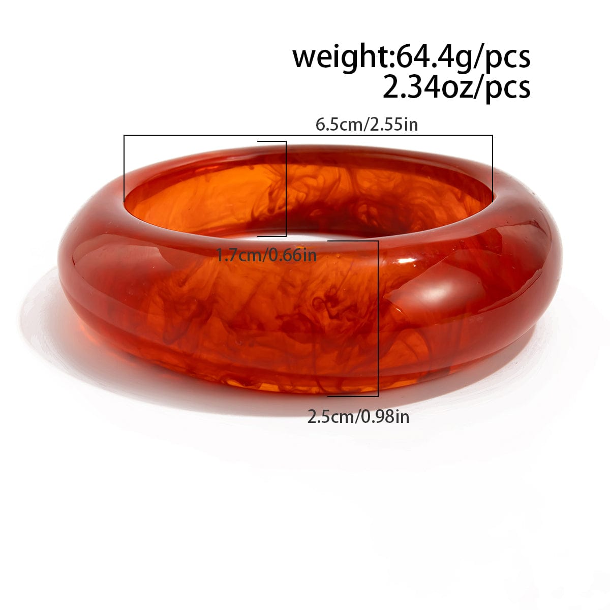 Trendy Curved Resin Bangle Bracelet - ArtGalleryZen