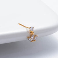 Thumbnail for Trendy CZ Inlaid Stainless Steel Cherry Cross Sun Nose Piercing Nose Stud - ArtGalleryZen