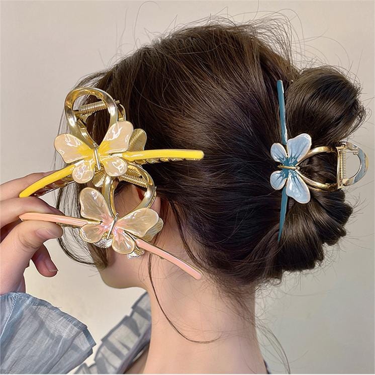 Trendy Enamel Colorful Butterfly Claw Clip Hair Clip - ArtGalleryZen
