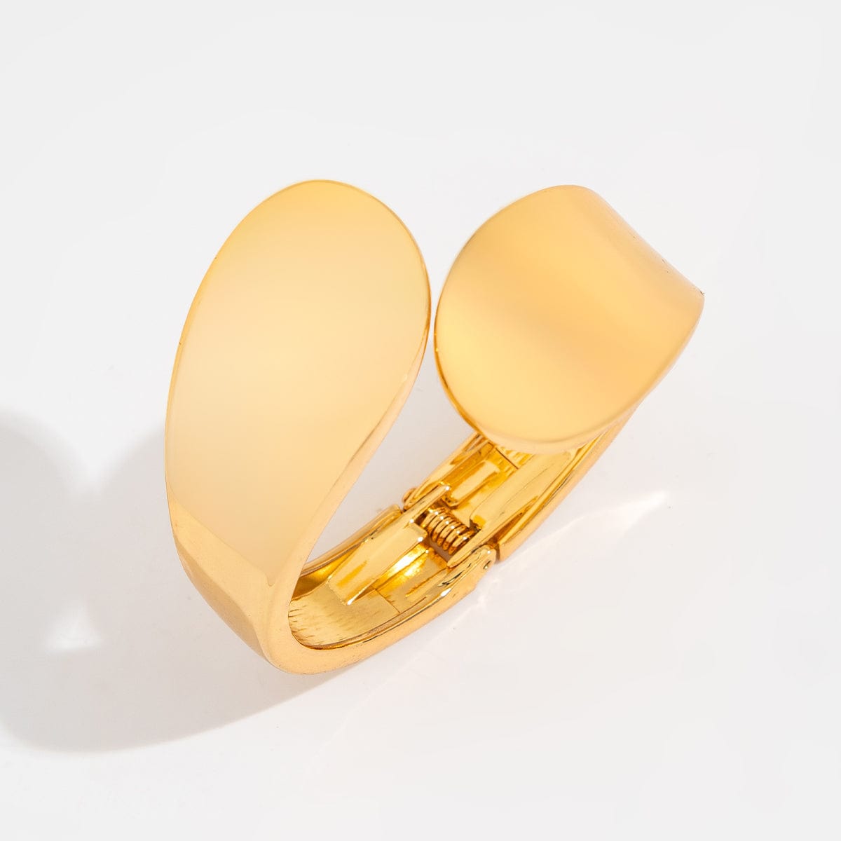 Trendy Geometric Glossy Open Bangle Bracelet - ArtGalleryZen