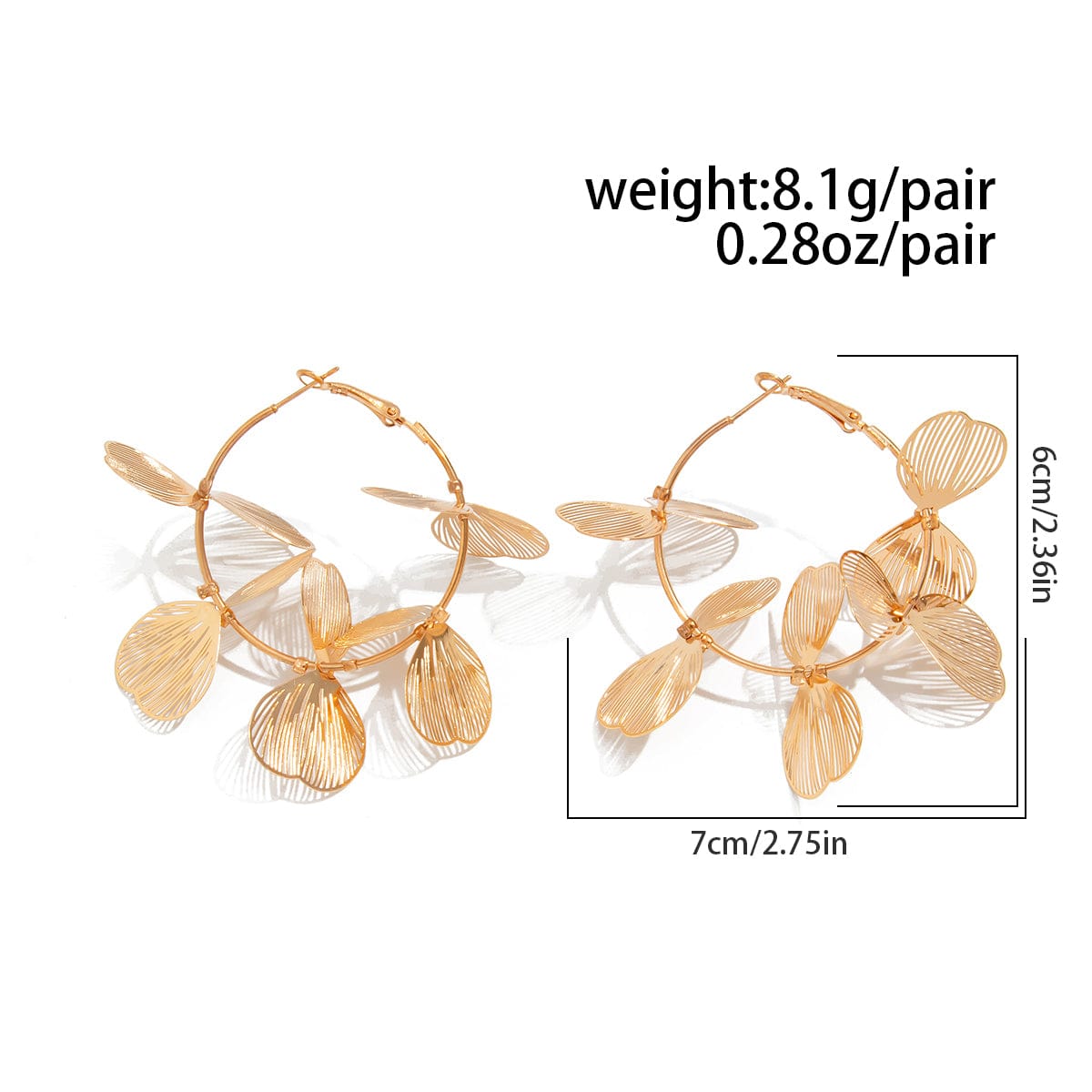 Trendy Gold Silver Tone Ginkgo Leaf Charm Hoop Earrings - ArtGalleryZen