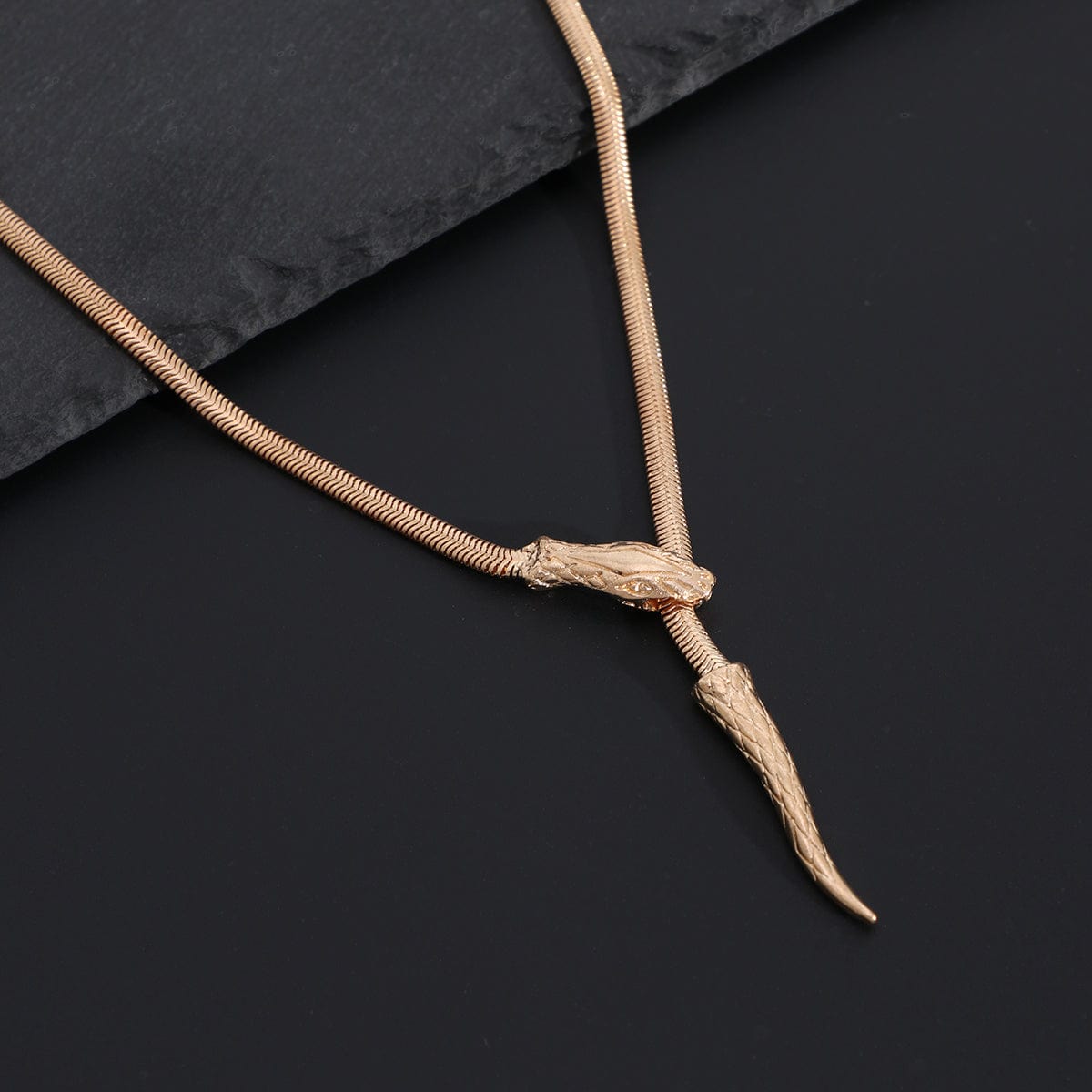 Trendy Gold Silver Tone Snake Adjustable Necklace - ArtGalleryZen