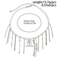 Thumbnail for Trendy Heart Chain Tassel Crystal Choker Necklace - ArtGalleryZen
