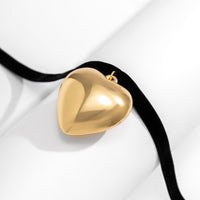 Thumbnail for Trendy Heart Pendant Velvet Collar Choker Necklace - ArtGalleryZen