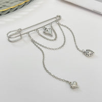 Thumbnail for Trendy Heart Tassel Chain Trouser Pin - ArtGalleryZen