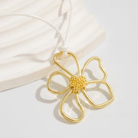 Thumbnail for Trendy Hollow Flower Pendant Wax Cord String Necklace - ArtGalleryZen