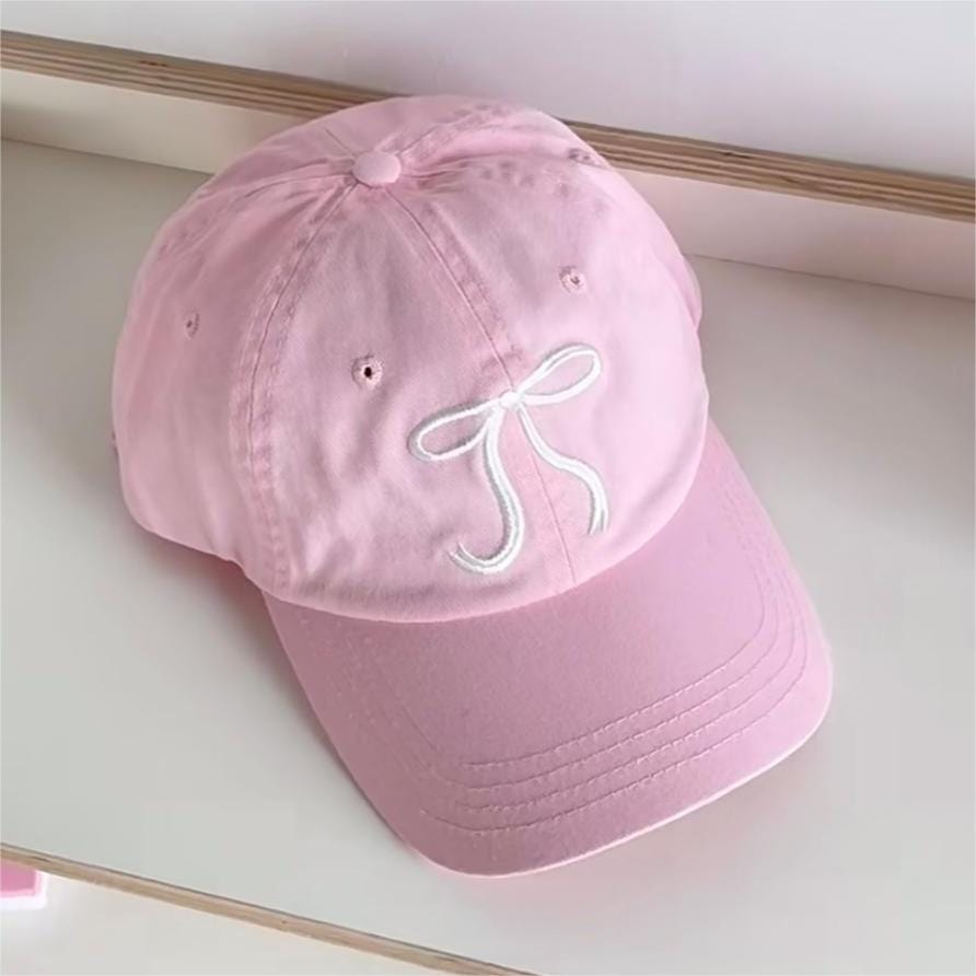 Trendy Korean Embroidered Bowknot Adjustable Baseball Cap - ArtGalleryZen