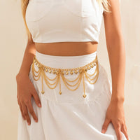 Thumbnail for Trendy Layered Heart Star Butterfly Ball Tassel Curb Waist Chain - ArtGalleryZen