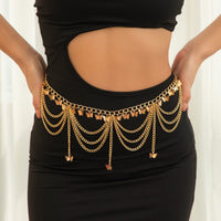 Thumbnail for Trendy Layered Heart Star Butterfly Ball Tassel Curb Waist Chain - ArtGalleryZen