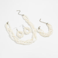 Thumbnail for Trendy Layered Pearl Chain Necklace Bracelet Earrings Set - ArtGalleryZen