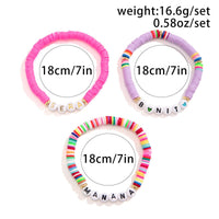 Thumbnail for Trendy Layered Polymer Clay Letter Stackable Bracelet Set - ArtGalleryZen