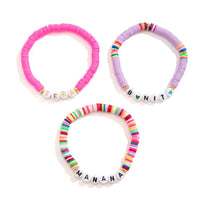 Thumbnail for Trendy Layered Polymer Clay Letter Stackable Bracelet Set - ArtGalleryZen