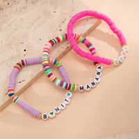 Thumbnail for Trendy Layered Polymer Clay Letter Stackable Bracelet Set - ArtGalleryZen